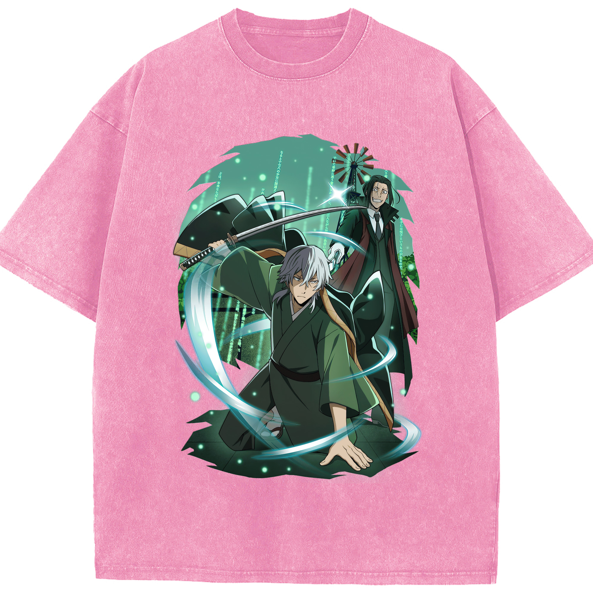 （画像用） 文豪ストレイドッグス Bungo Stray Dogs 綿100% ヴィンテージ風 半袖Tシャツ（フロントプリント）